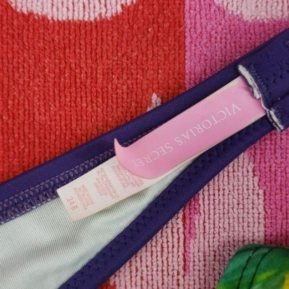 Victoria’s Secret Victoria Royal Blue Lace 34B Bikini Swimsuit Bathing suit Top - Picture 7 of 8